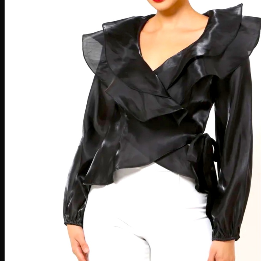 Silky wrap top
